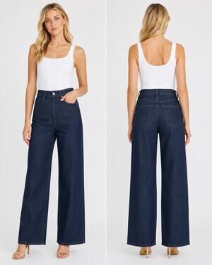 DL1961 Hepburn High Rise Wide Leg Dark Wash Jeans Size 29